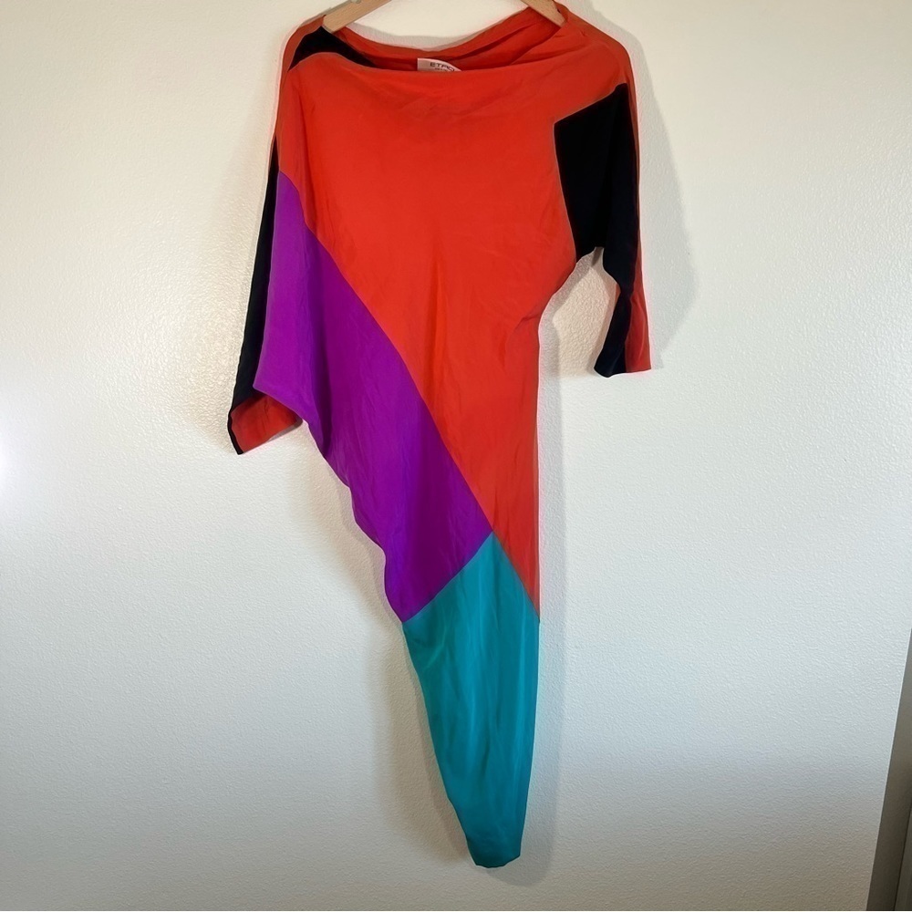 Etro Abstract Color Blocked dress Italy 42 US 10